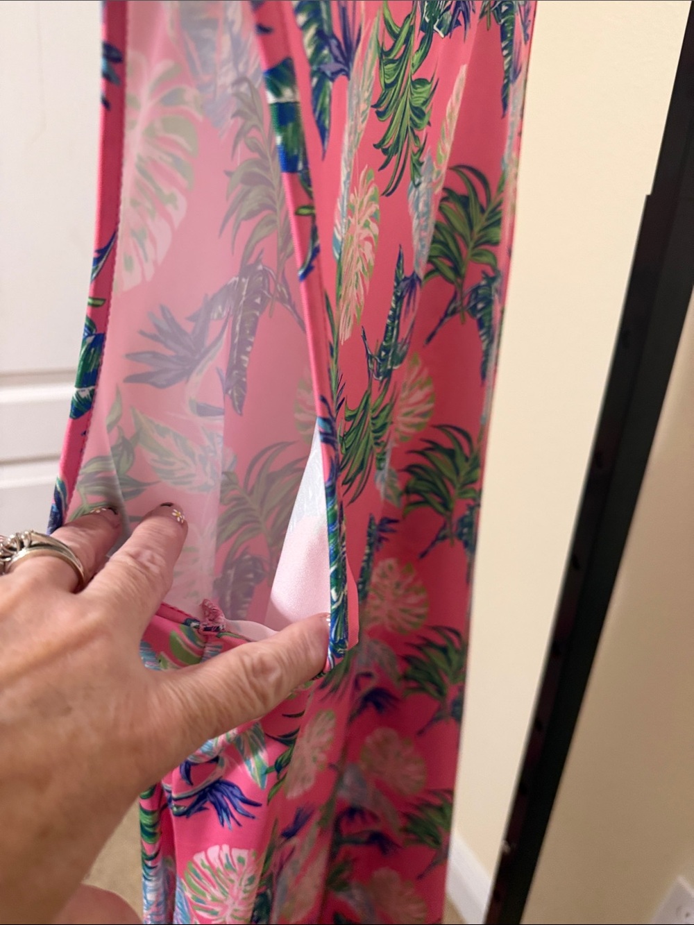 Banana boat 💗Sleeveless Pink Tropical Print Dress - Picture 6 of 7